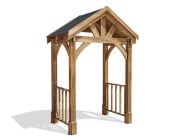 thunderdam wooden porch 2m x 1.5m with balustrades
