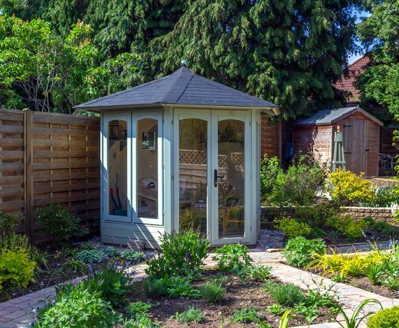 Modern Summerhouse for garden Hexagonal Dunster House Vantage Customer Image 6