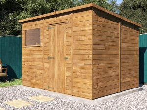 Dad Shed Heavy Duty Pent Shed With Door Open Pressure Treated