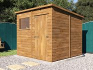 Flat roof shed for Garden High quality wooden heavy duty Dunster House Open Door