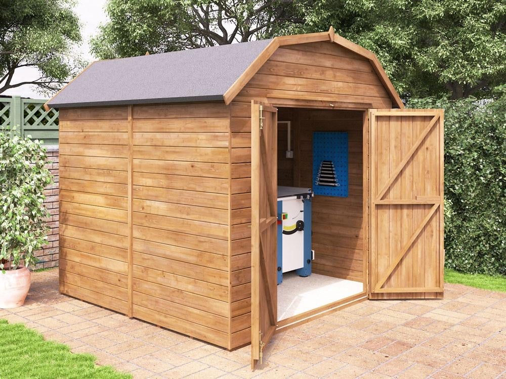 Barn style Shed for garden fully pressure treated timber with double doors and felt roof