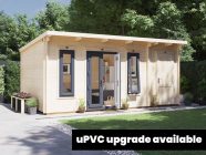 log cabin with upvc