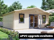 Vanguard Large Log Cabin 6m x 5m Grey uPVC