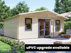 Vanguard Large Log Cabin 6m x 5m Grey uPVC