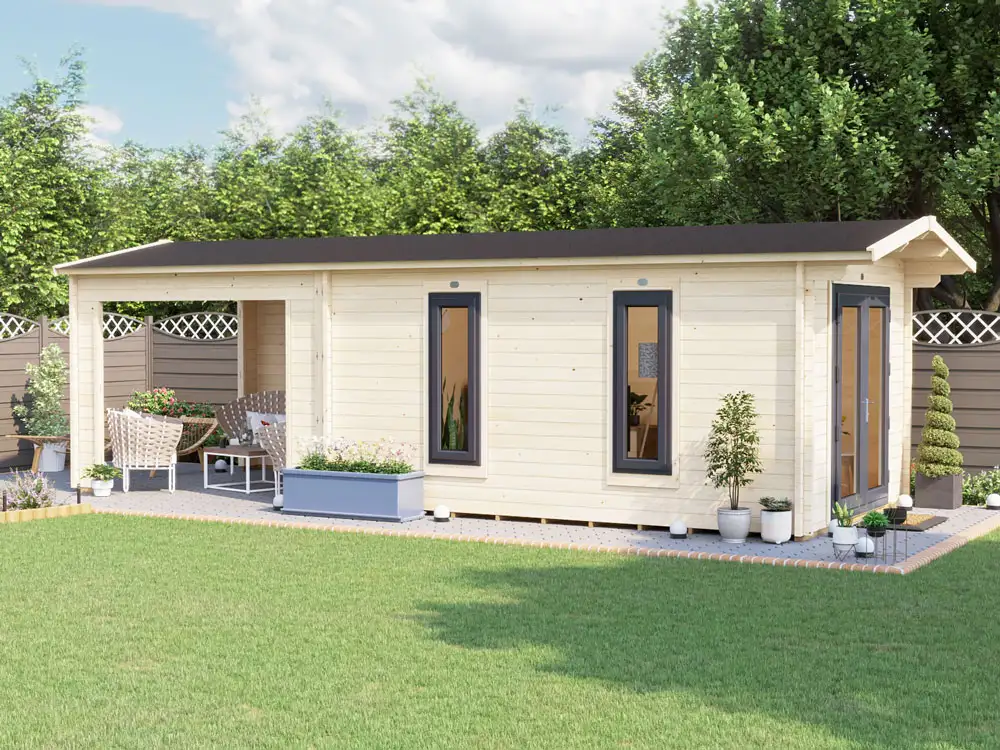 Severn Log Cabin with Gazebo Extension | BuyGardenPods product image 3