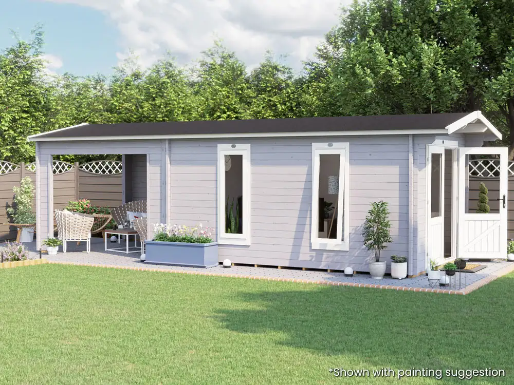 Severn Log Cabin with Gazebo Extension | BuyGardenPods product image 2