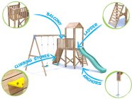 FrontierFort Climbing Frame Double Swing High Features