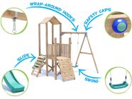 climbing frame timber with swings