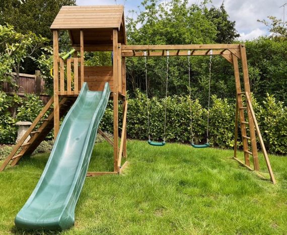 large Climbing frame for children in the garden by Dunster House