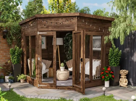 Pressure Treated RagePanda Corner Summerhouse