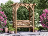 Pergola With Seat Garden Arbour Wooden Pressure Treated Jasmine Dunster House