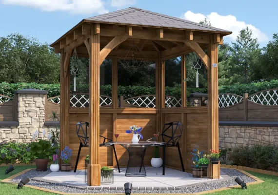 Pressure Treated Leviathan Glazed Gazebo W2.4m x D2.4m