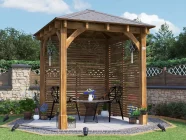 Leviathan Wooden Gazebo with slatted sides 2.5m x 2.5m