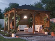 Leviathan Slatted Wall Gazebo W4m x D4m