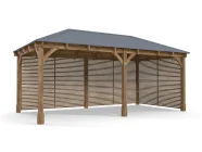 Leviathan Wooden Gazebo With Slatted Side Panels 6m x 3m