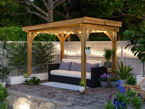Pressure Treated Leviathan Pent Open Chunky Gazebo