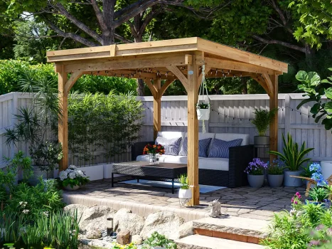 Pressure Treated Leviathan Pent Open Chunky Gazebo