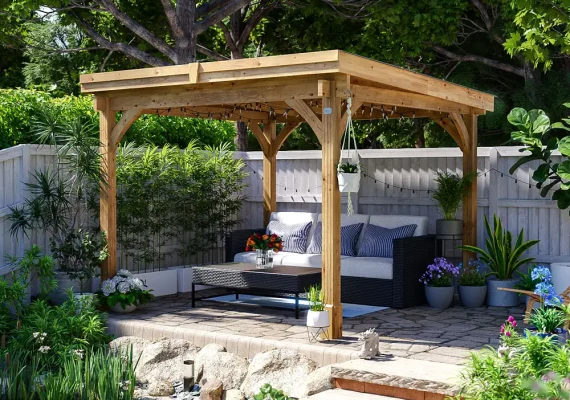 Pressure Treated Leviathan Pent Open Chunky Gazebo