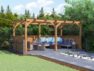 Pressure treated wooden pergola