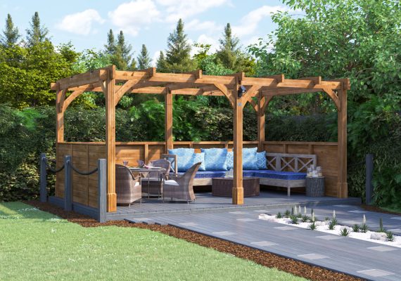 Leviathan Half Wall Pergola