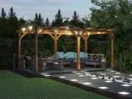 Pressure treated wooden pergola Night