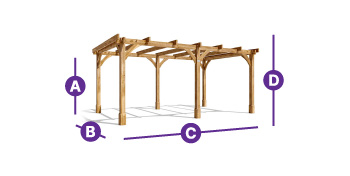 leviathan wooden pergola garden structure for sale 5 x 3