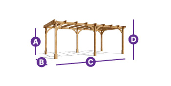 Leviathan wooden pergola 6 x 3 garden structure