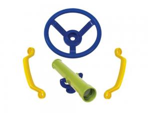 Steering wheel, telescope and hand grips included as standard with your climbing frame