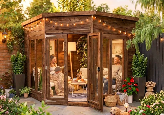 Pressure Treated RagePanda Corner Summerhouse