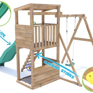 children's climbing frame with swing and slide