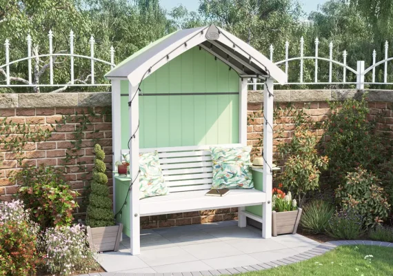 Summerset Painted Seated Garden Arbour