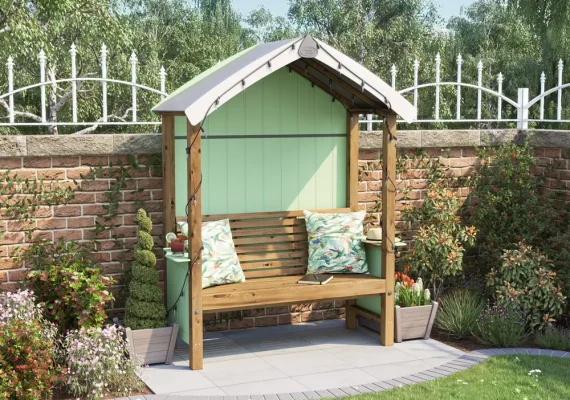 Summerset Unpainted Seated Garden Arbour
