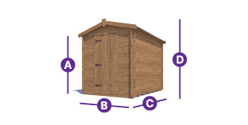 Taarmo Wooden Shed 2m x 2.5m measurement outline