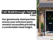 Tall Walkthrouhgh Height on Wooden Porch with Pent Roof