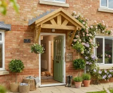 Wooden front door canopy
