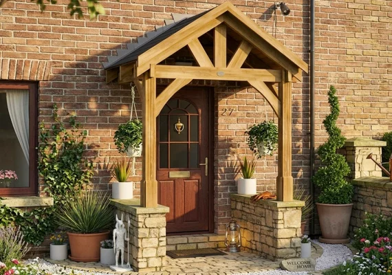 Thunderdam Wooden Porch Canopy Half Height (2 Post)