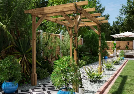 Pressure Treated Utopia Walkway Infinity Wooden Pergola