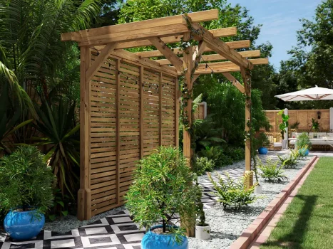 Pressure Treated Utopia Walkway Infinity Slatted Pergola