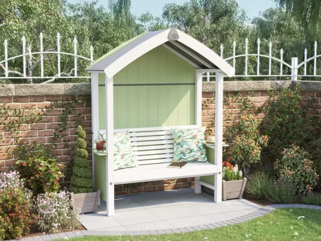Summerset XL Sage Painted Seated Garden Arbour