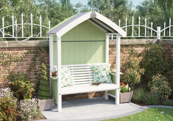 Summerset XL Sage Painted Seated Garden Arbour