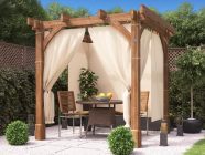 Leviathan Pergola with Curtains