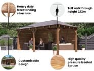 leviathan wooden timber gazebo with sides