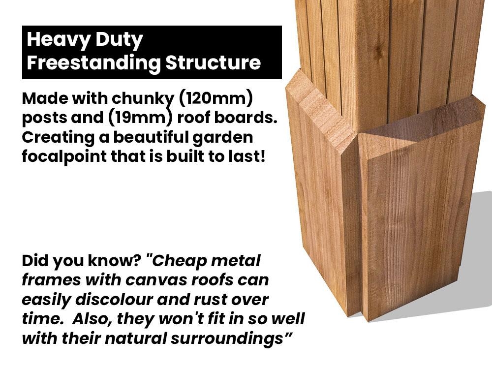 Leviathan Chunky Open Gazebo 3m x 3m | Dunster House