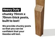 heavy duty wooden structure - 70mm x 70mm thick posts