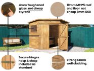 Dads wooden corner shed features