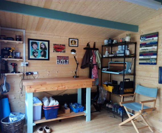 5.5m x 3m Rhine Log Cabin SideStore Shed Customer Workshop