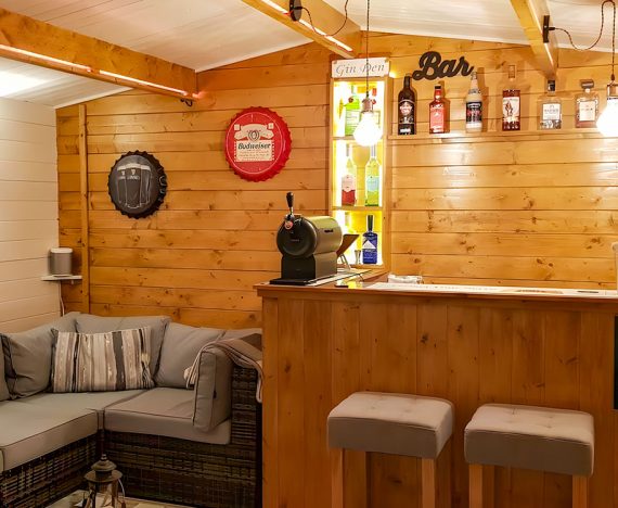 Rhine 4m x 3m Log Cabin Customer Garden Bar Pub Shed