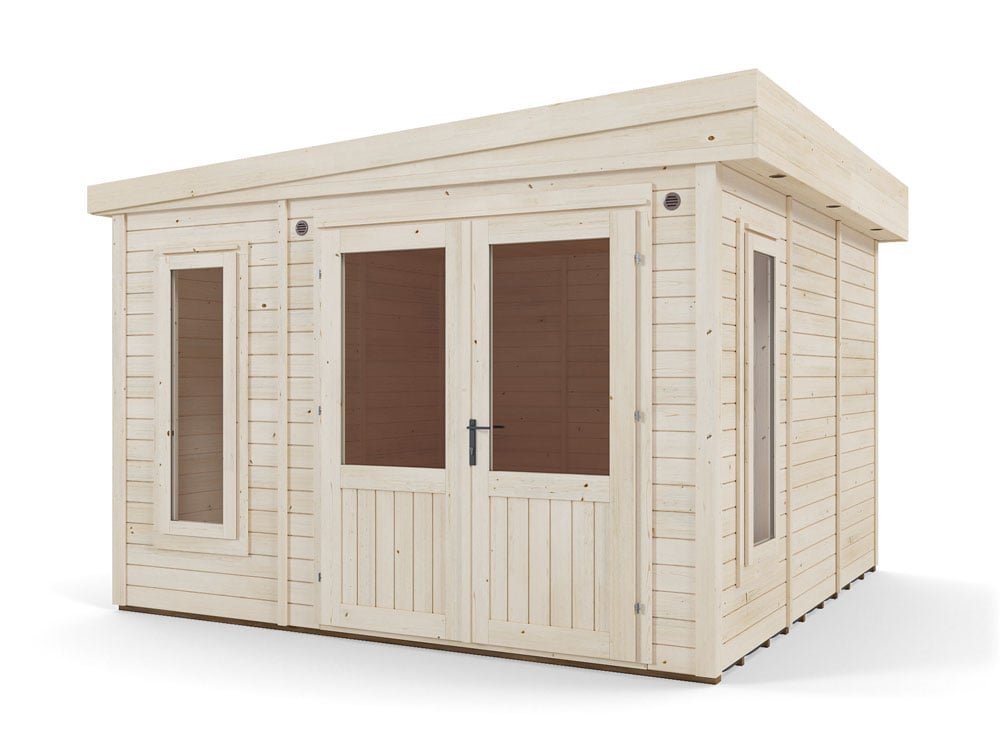 Dominator Insulated Garden Office W3.5m X D3.5m (side Pent) 