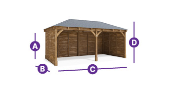 wooden leviathan garage carport 6 x 3