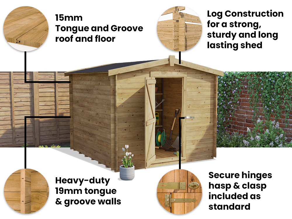 Taarmo Heavy Duty Shed (19mm) 2.5m x 2.5m | Dunster House